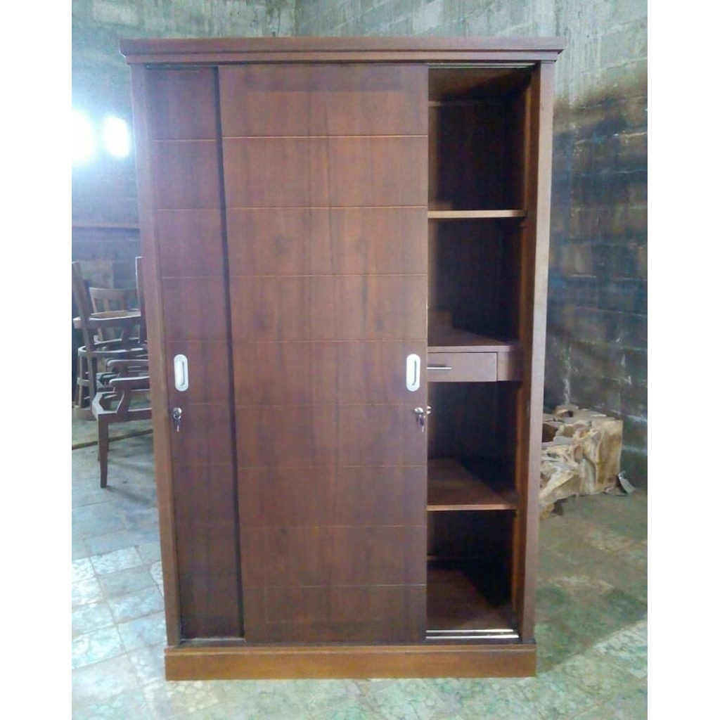 Almari 2 pintu Kayu Jati/ Lemari baju Estetik Kayu Jati Jepara/ Lemari Pakaian aesthetic
