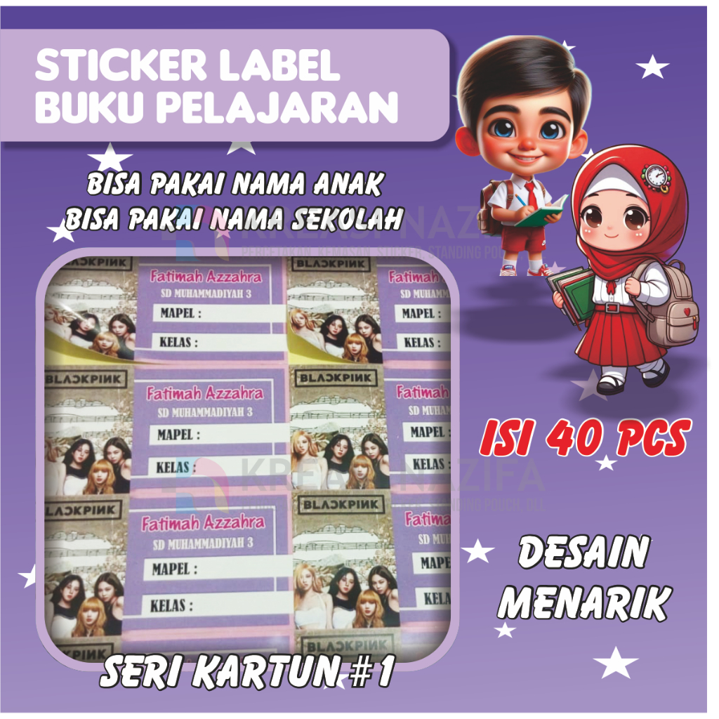 

STIKER LABEL BUKU PELAJARAN CUSTOM KARTUN #1 KEREN DAN LUCU BISA PAKE NAMA, KELAS DAN NAMA SEKOLAH