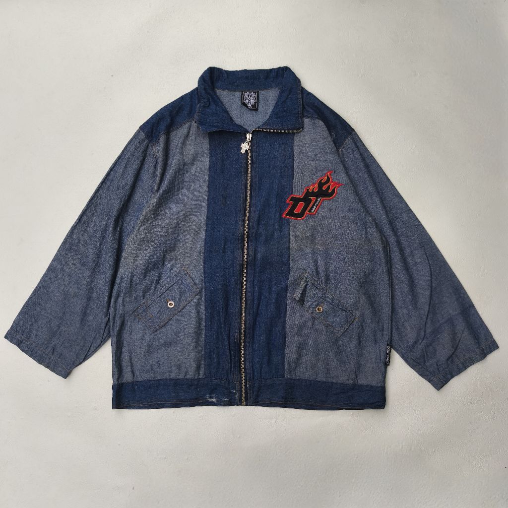 VINTAGE KEMEJA DOGTOWN WORKJACKET DENIM ZIP FLAME CROS NOT JNCO EVISU FUBU SOHK SOUTHPOLE KARL KANI 