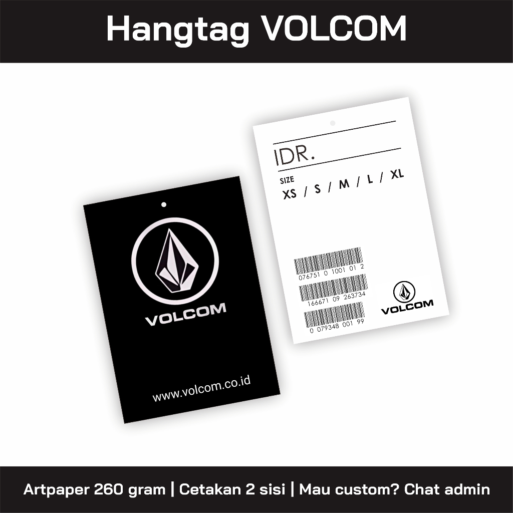 

Hangtag volcom // tag label // label baju // volcom