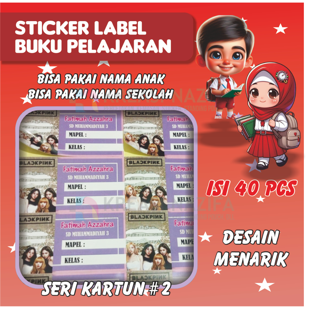 

STIKER LABEL BUKU PELAJARAN CUSTOM KARTUN #2 BISA PAKE NAMA, KELAS DAN NAMA SEKOLAH;