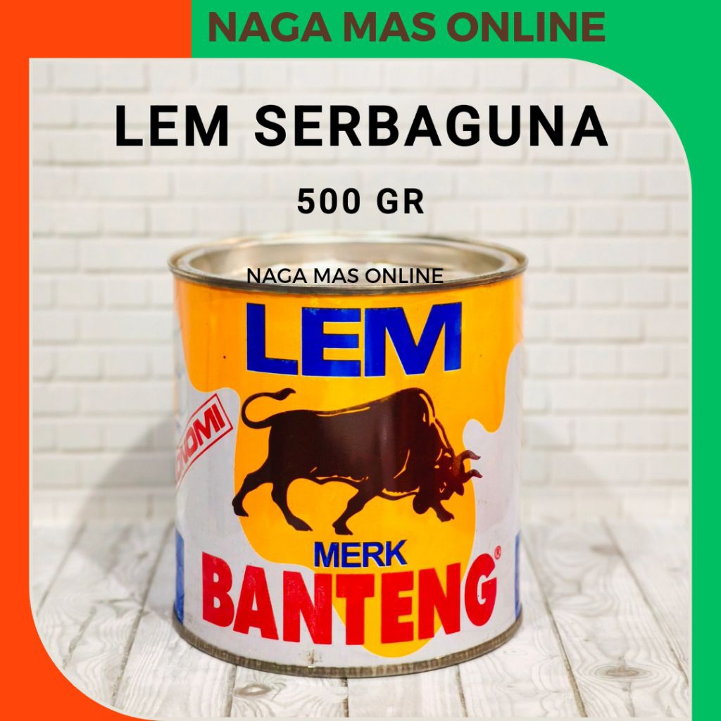 LEM BANTENG SERBAGUNA 500 GR / LEM MEREK BANTENG KALENG EKONOMI / LEM AIBON