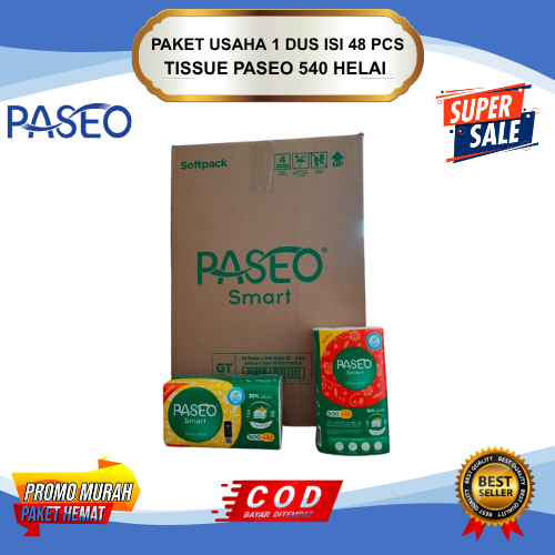 PAKET USAHA 1 DUS TISSUE PASEO SMART 540 HELAI 3 PLY // PASEO 1 DUS ISI 48 PACK