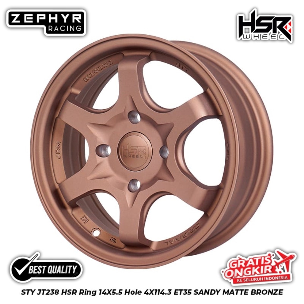 VELG RACING RING 14 LEBAR 5.5 PCD 4X114 ET35 HSR STY | PELEK PALANG 6 RING 14