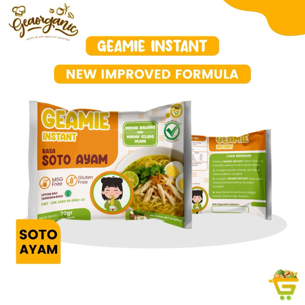 

Mie Instan Gluten Free & Non MSG Soto Ayam Mie Sehat Geamie