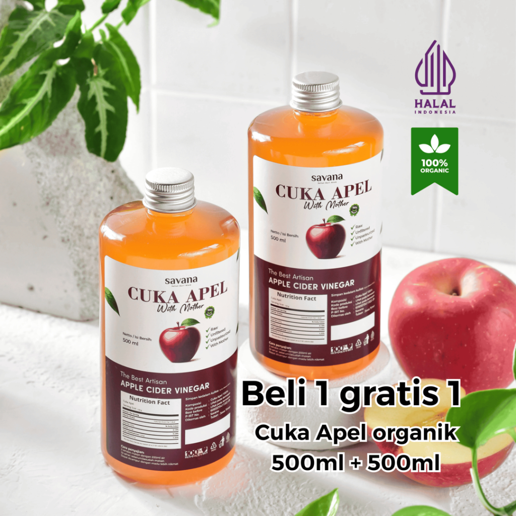 

Savana Cuka Apel Organik 500ml - Beli 1 Gratis 1
