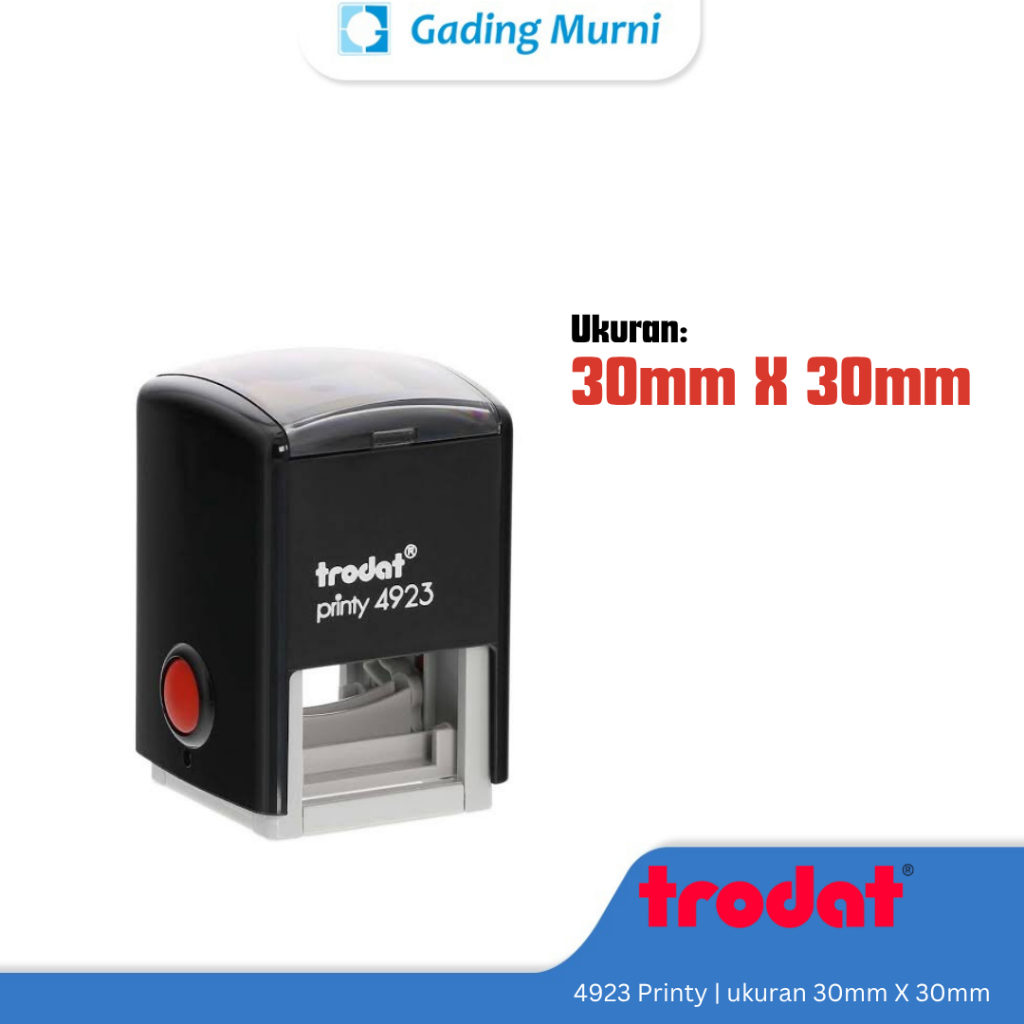 

Stempel Trodat Printy Custom Otomatis 4923 ukuran 30 X 30 mm