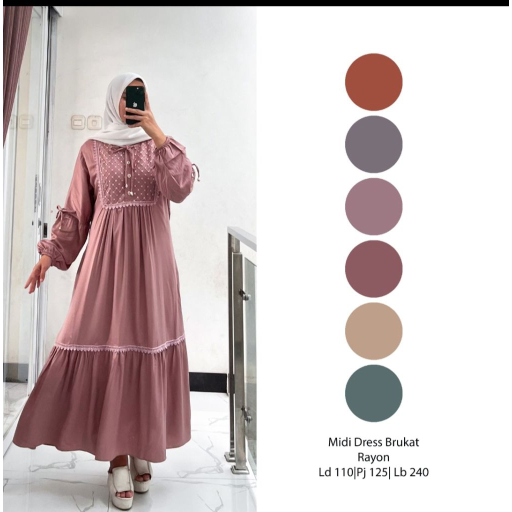 MIDI DRESS RAYON TWIL PREMIUM DV'STAR