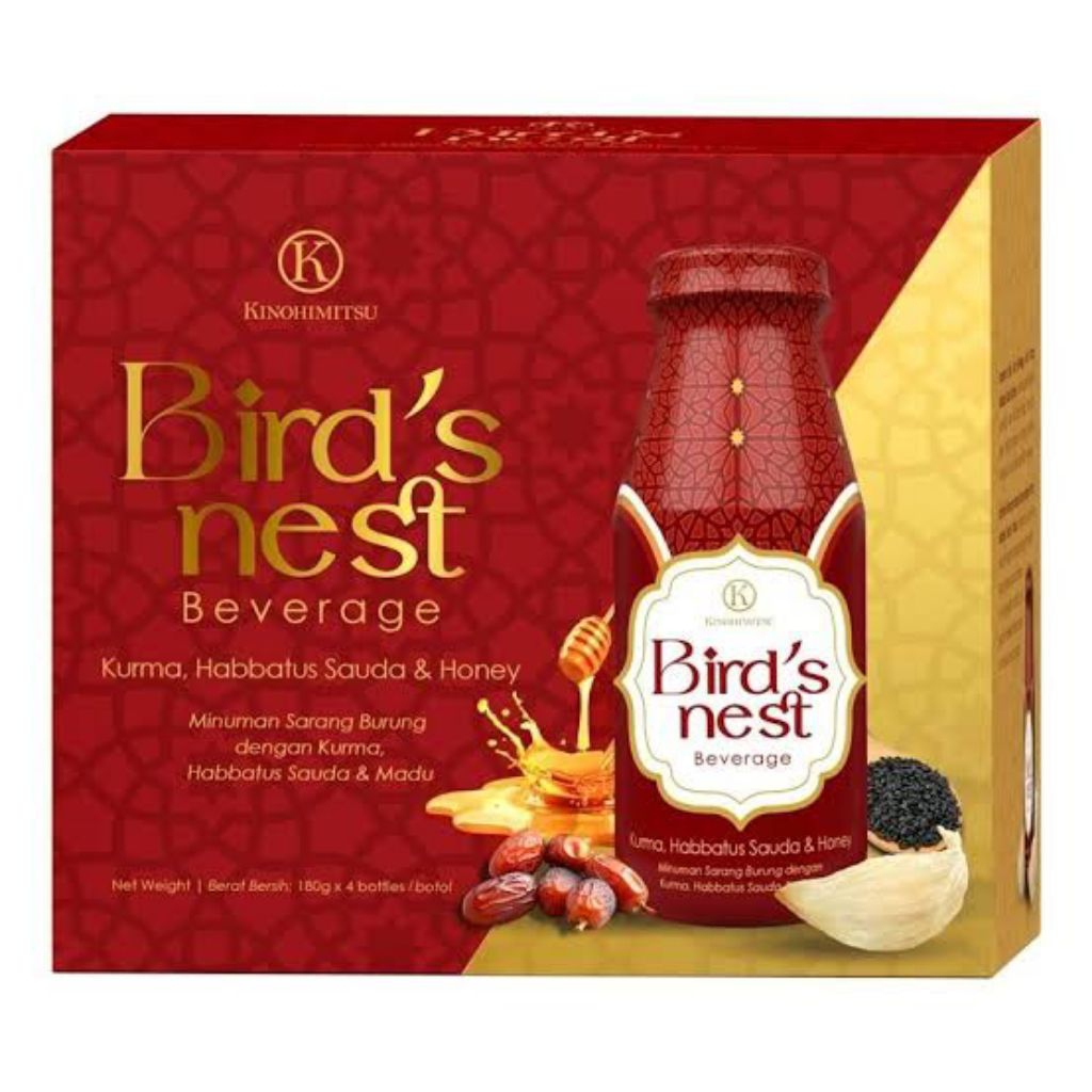 

Kinohimitsu Bird Nest Beverage Kurma Habbatus Sauda Madu 6 Botol Sarang Burung Walet