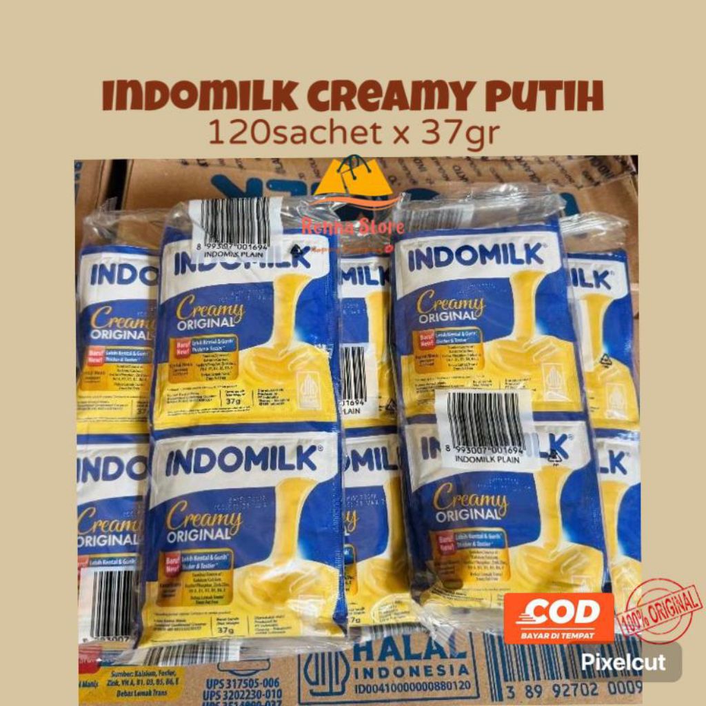 

120sachet INDOMILK Creamy Original Putih 37gr Susu