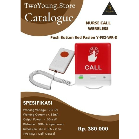 Nurse Call Push Button Bed Pasien Y-FS2-WR-D