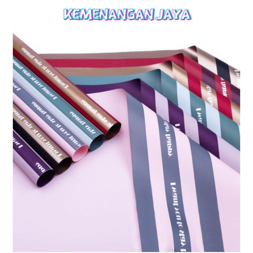 

Isi 20 LEMBAR Flower Wrapping Kertas Buket Gold Line Double Frame Cellophane Hand Bouquet KB086