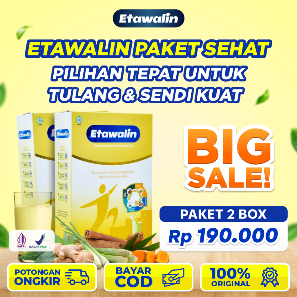 

PROMO ETAWALIN 2 BOX - Susu Etawalin 100% ORI 3x Lebih Berkhasiat Atasi Nyeri Sendi Asam Urat Rematik Pegel Linu dan Kesehatan Tulang