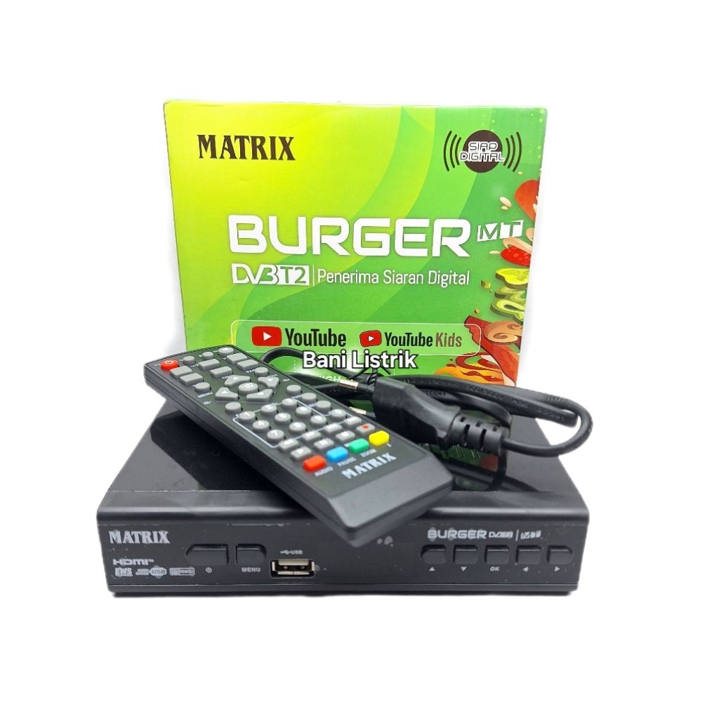 STB TV Digital Matrix Burger Hijau Original Set Top Box