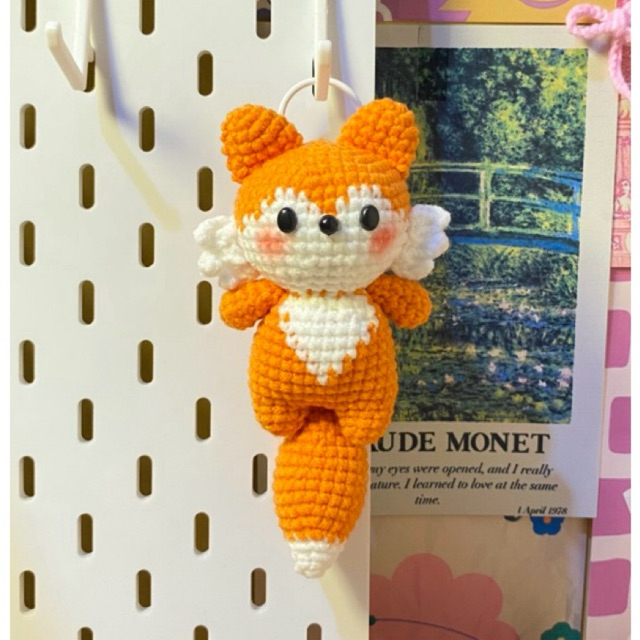Keychain crochet fox/rubah/ganci rubah