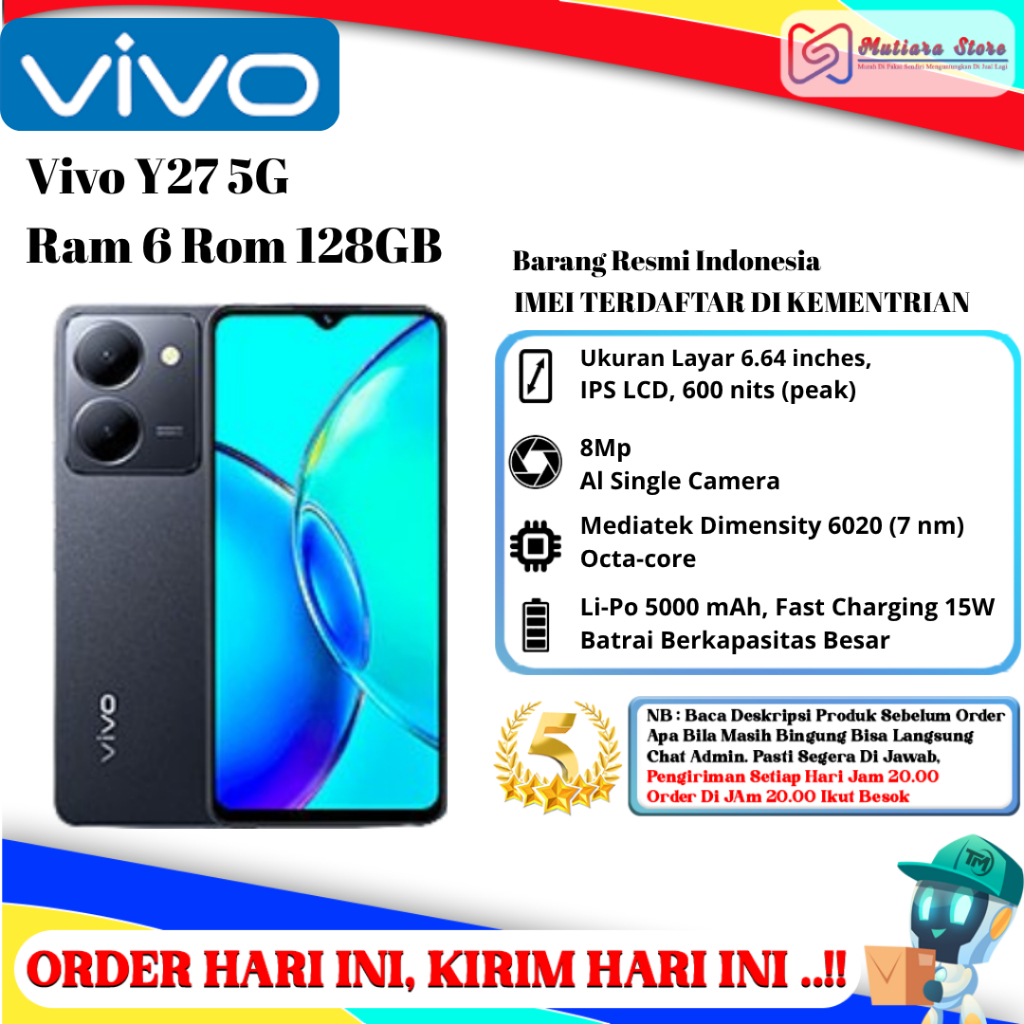 Vivo Y27 5G | 4G Ram 6 Rom 128GB