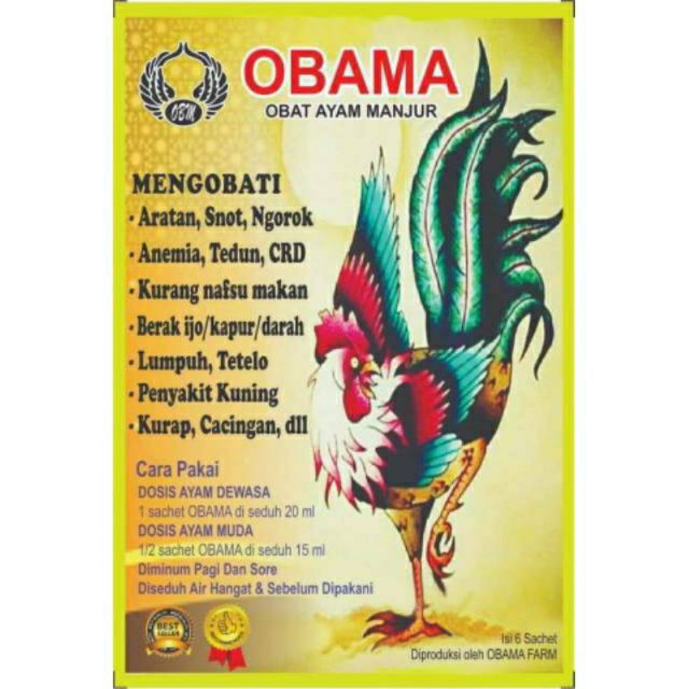 1 BUNGKUS OBAMA OBAT AYAM MANJUR Snot CRD Ngorok Aratan Korep Lumpuh