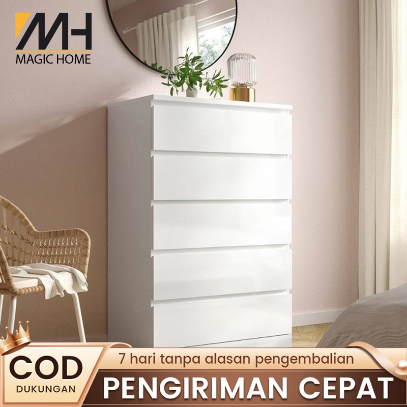 MAGICHOME Lemari Laci Kayu Lemari Baju Minimalis