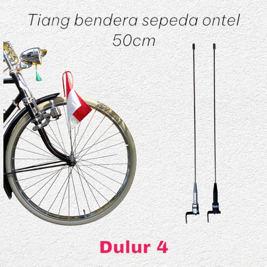 tiang bendera sepeda ontel, aksesoris sepeda