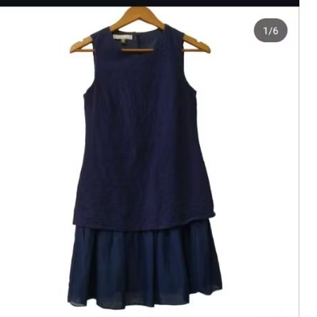 Dress Biru Navy Katbol Mix Sifon Anak Remaja Dewasa Ukuran kecil Murah