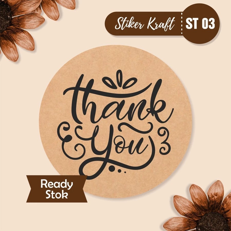 

STIKER THANK YOU MINI KRAFT ST 03 READY STOCK
