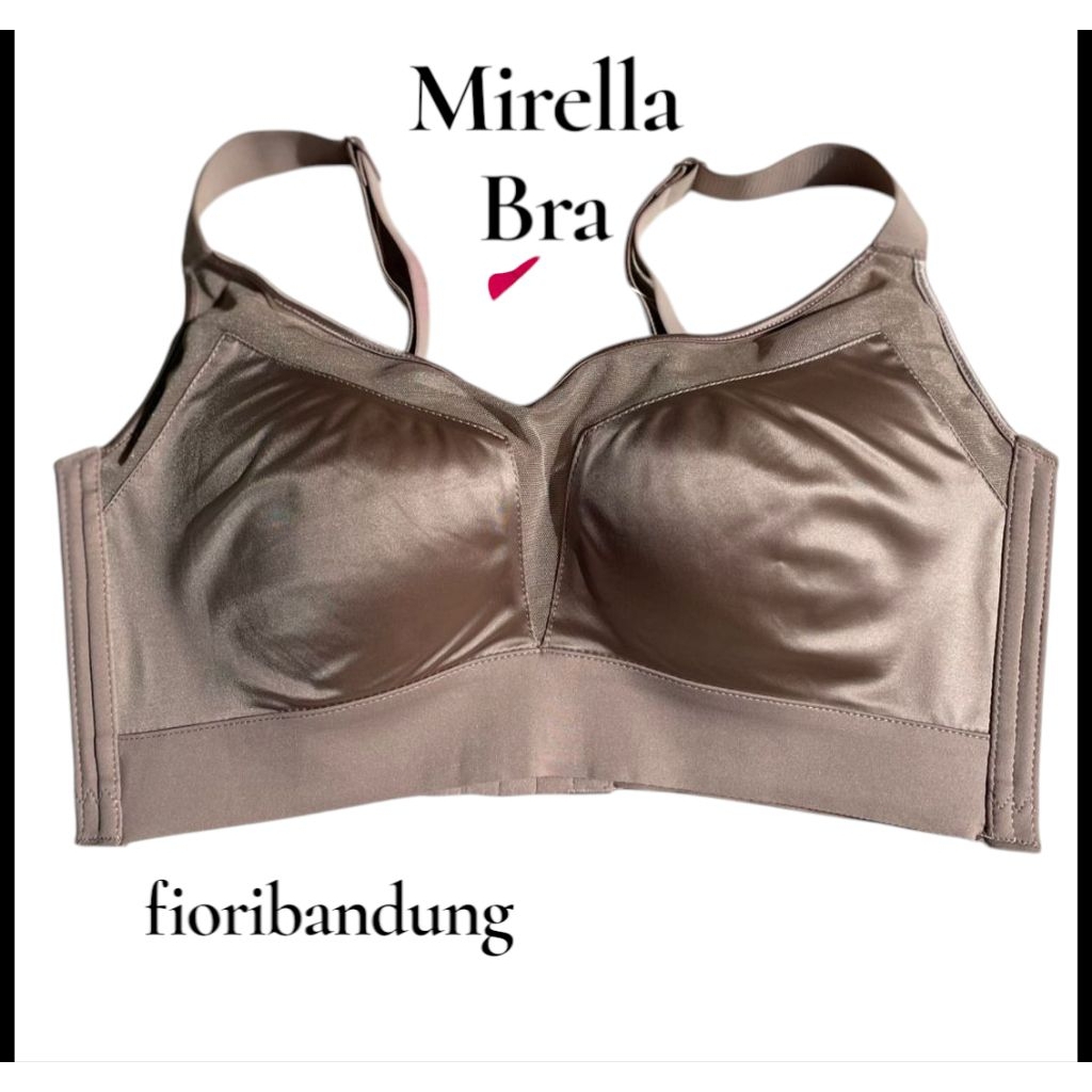 Fiori Bra MIRELLA Brown Cup C | Bra Tanpa Kawat Busa Tipis Selapis | Cup Mangkuk Tali Lebar | Kait 4