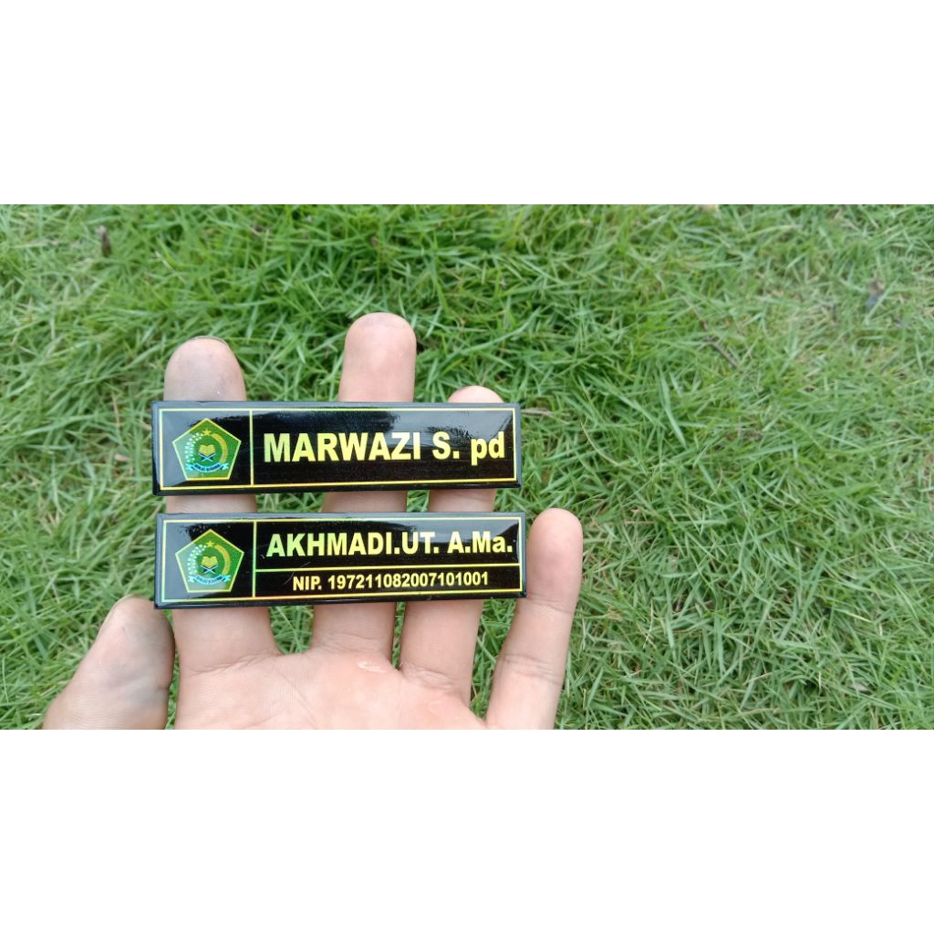 

name tag akrilik resin/papan nama ASN/name tag hologram