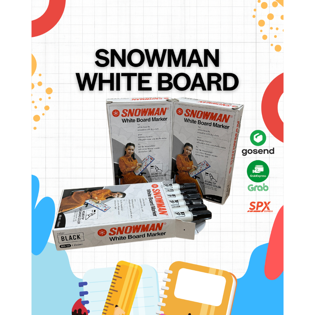 

Spidol Snowman Whiteboard / Whiteboard Marker Snowman BG-12 / BG12 / 1 LUSIN