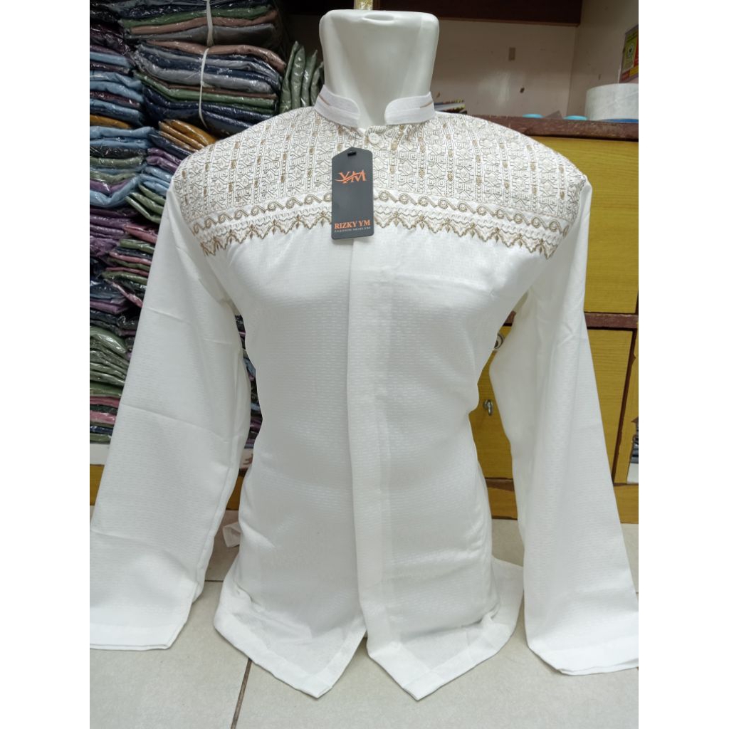 YAKIN STORE 1986-NEW Baju muslim Koko fashion pria-koko bahan Arabian silk-koko pria dewasa-koko put