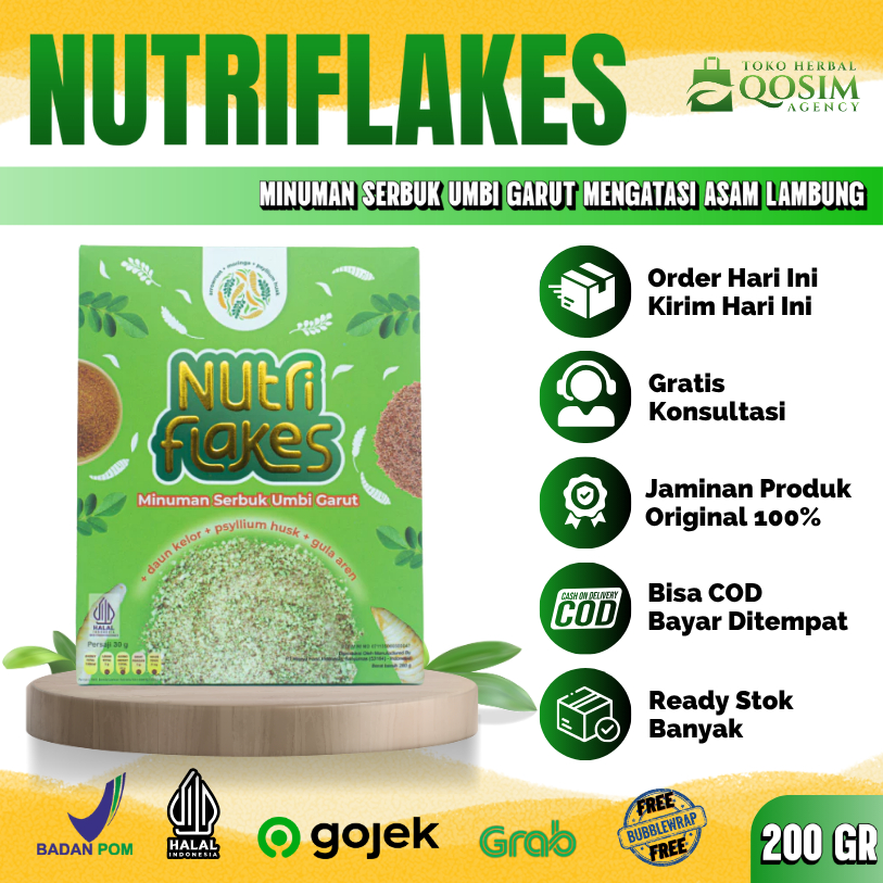 

Nutriflakes Asam Lambung Original Sereal Umbi Garut Solusi Maag Kronis & Gerd