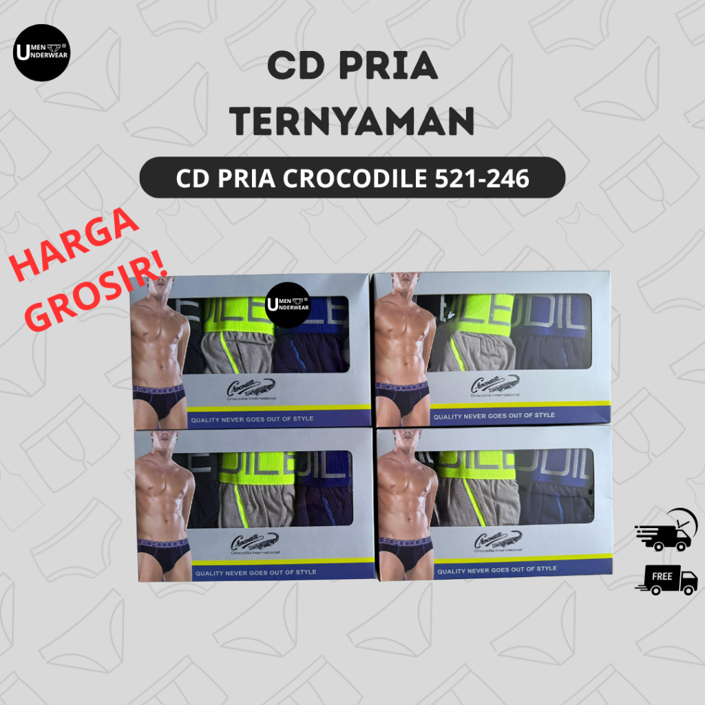 (GROSIR 12 PCS) CD PRIA CROCODILE 521-246 BY UMEN UNDERWEAR