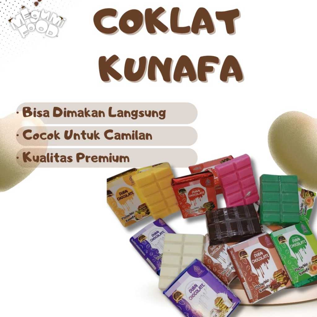 

Dubai Chocolate Kunafa Krispy 70 Gram / Cokelat Dubai