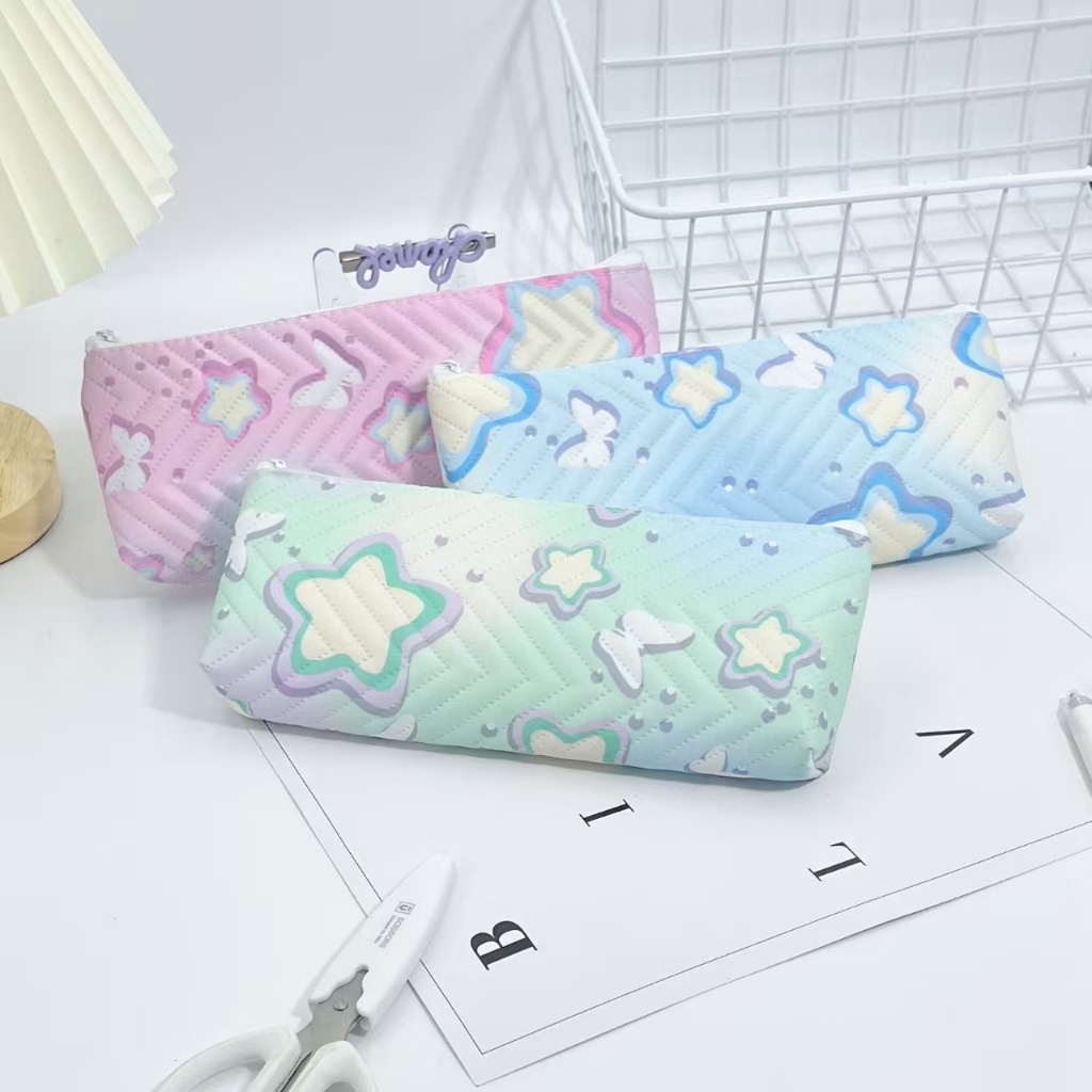 

Cute little star pencil case, student large capacity stationery box, girls' stationery bag