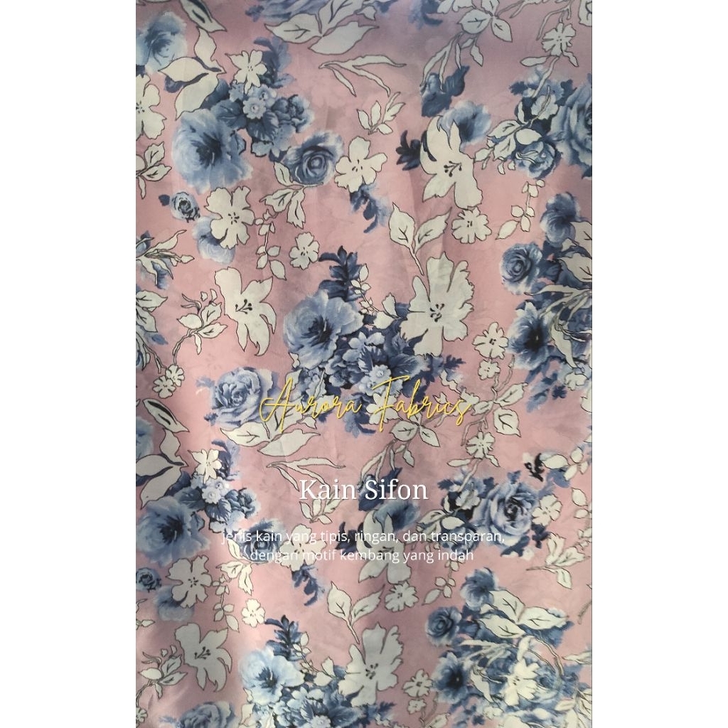 Bahan Sifon motif bunga