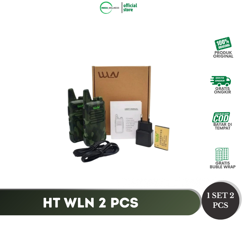 Homeyvibes Ht Wln 2 Pcs Handy Talkie Lkie Radio Komunikasi Jarak Jauh Ht Mini Portable Baterai Tahan