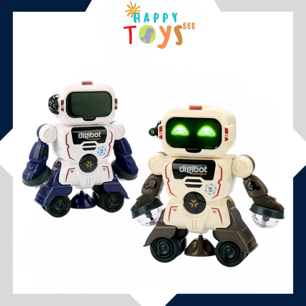 HAPPYTOYS.888 #C71 Mainan Anak Dancing Robot Rotating Robot 360 Berputar Ada Lampu Musik