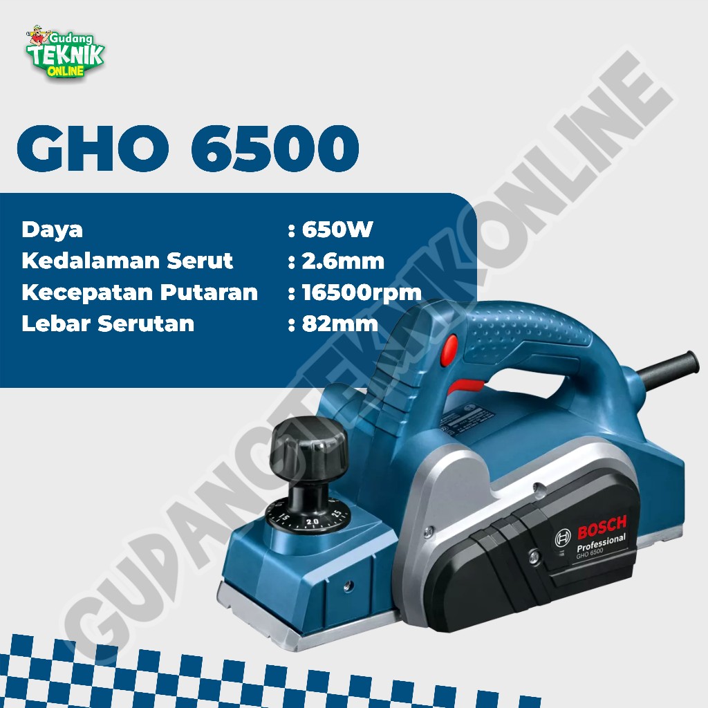 (GHO6500 BOSCH) Mesin Planer Serut Kayu GHO6500 BOSCH / Electic Planner Kayu Mesin Pasah Ketam Sugu 