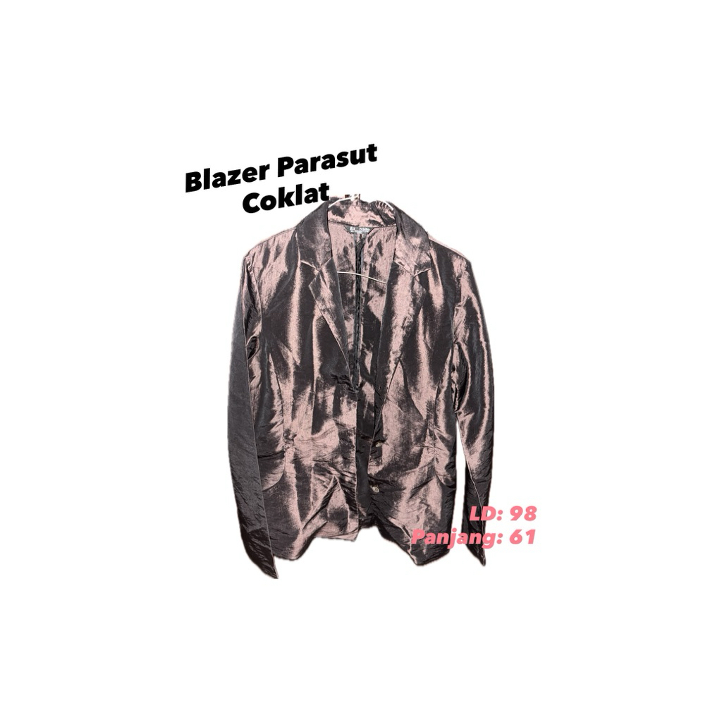 Preloved Blazer Crop Coklat Parasut