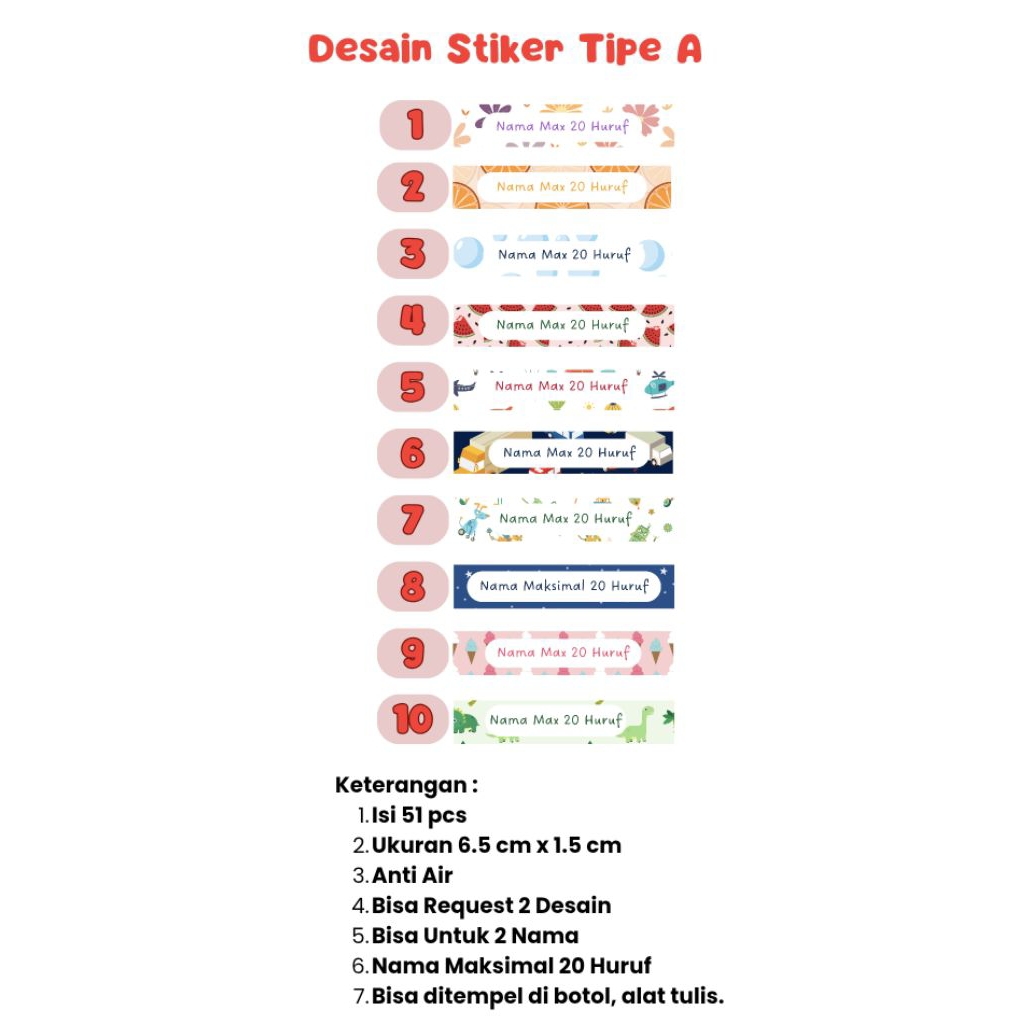 

Stiker Nama (Tipe A)