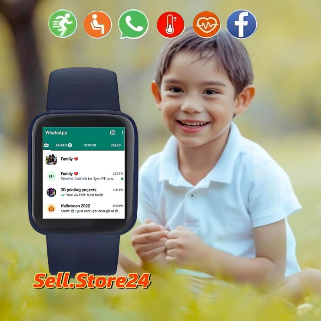 Jam Tangan Pintar Android Anti Air SmartWatch Anak Pria Wanita Dewasa Unisex Monitor Detak Jantung