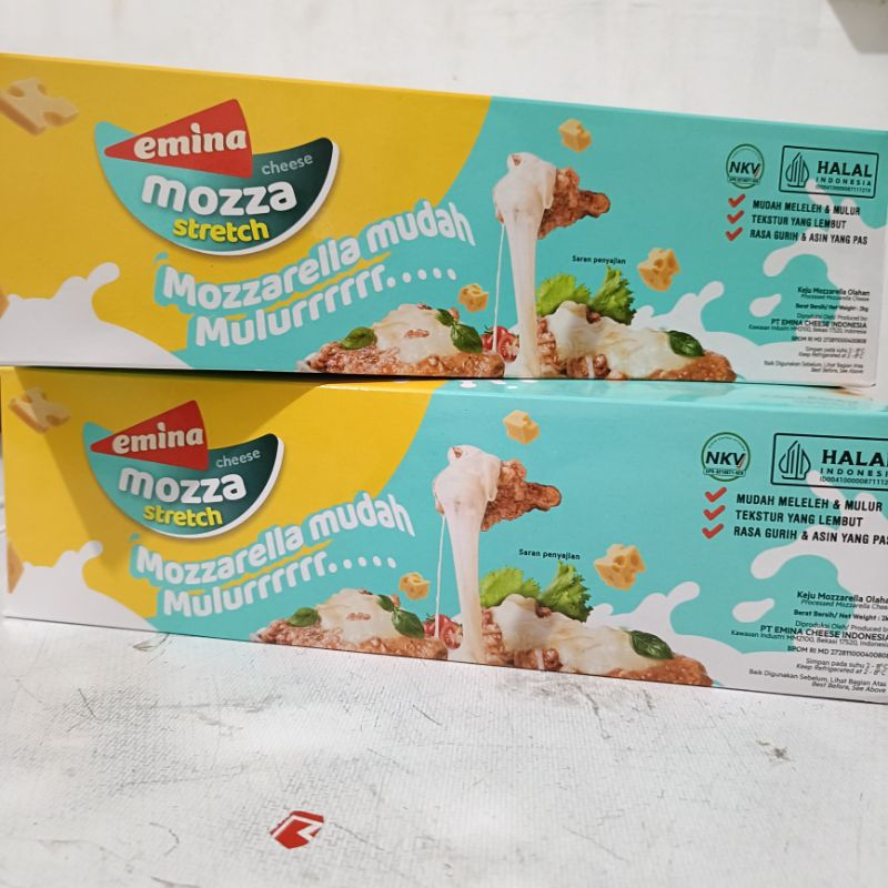 

Emina Mozzarella Stretch 2kg /Keju Mozarella/ONLY INSTANT
