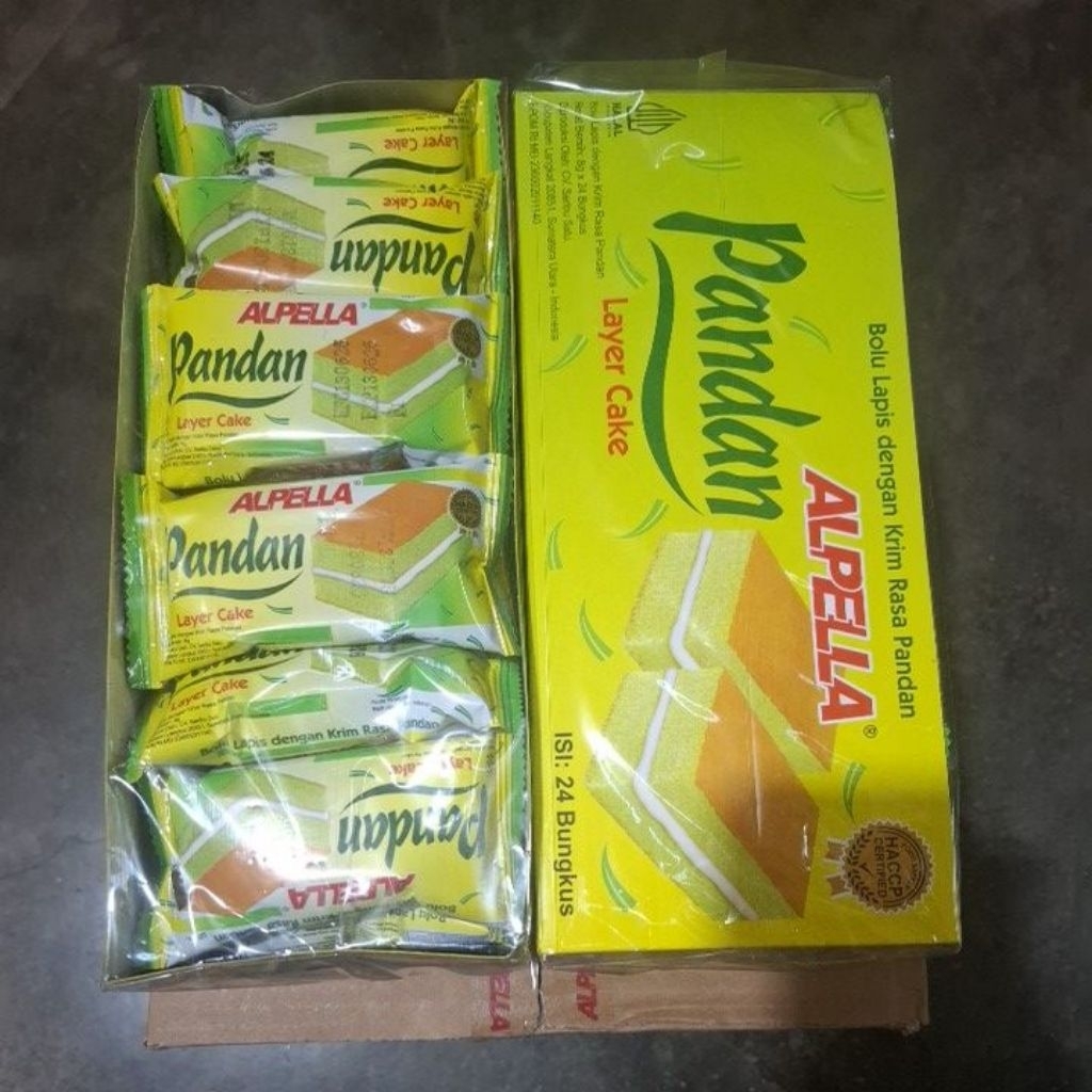 

Bolu lapis Alpella pandan dan coklat 24 pcs