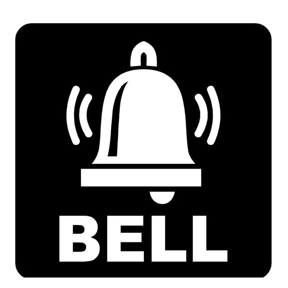 

STIKER PETUNJUK BELL HITAM UKURAN 7X7 CM ANTI AIR