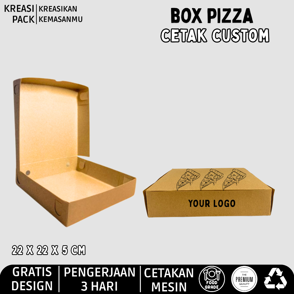 Cetak Box Pizza Custom Logo