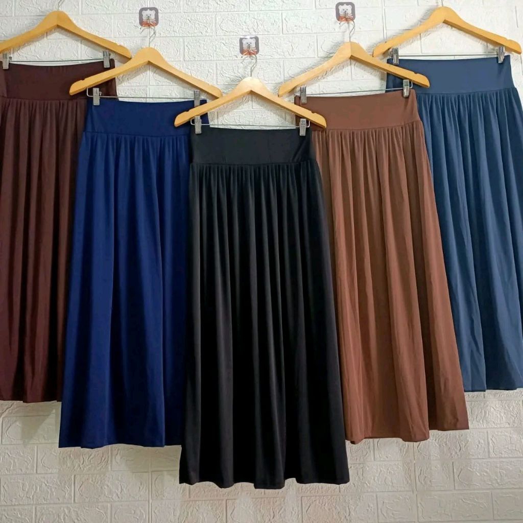 ROK WANITA PANJANG - ROK REMPEL JUMBO - ROK REMPEL JERSEY