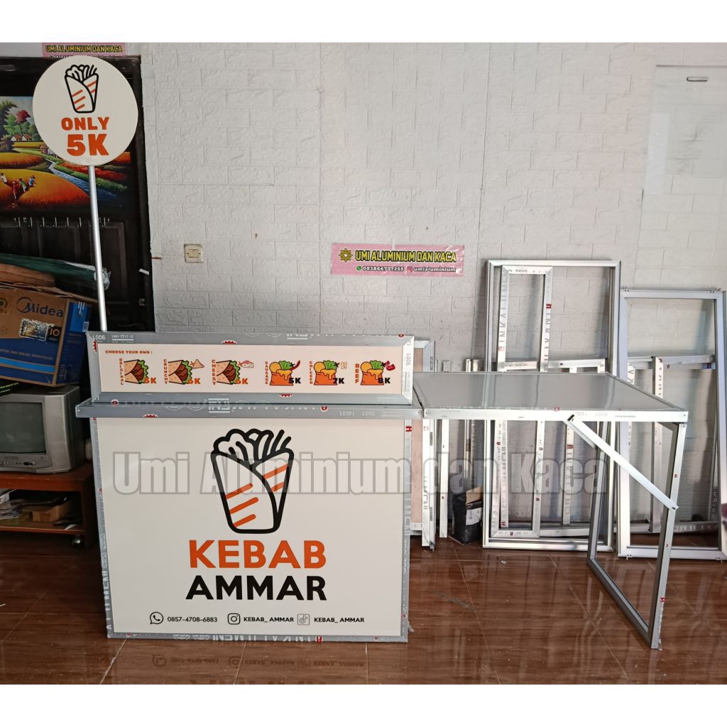Booth portable / gerobak lipat / meja promosi / meja jualan / booth lipat 100cm x 50cm