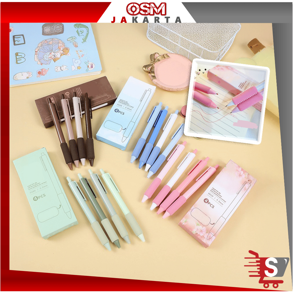 

OSM JKT 6647 Alat Tulis Pulpen / Black Ink Gel Pen / Pulpen Gel Lucu / Gel Pen With Finger Protection / Stationery Office Supplies