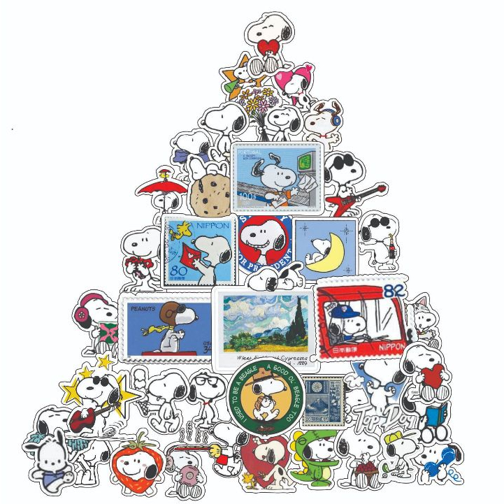 

sticker pack snoopy lucu ukuran 3cm 42 sticker
