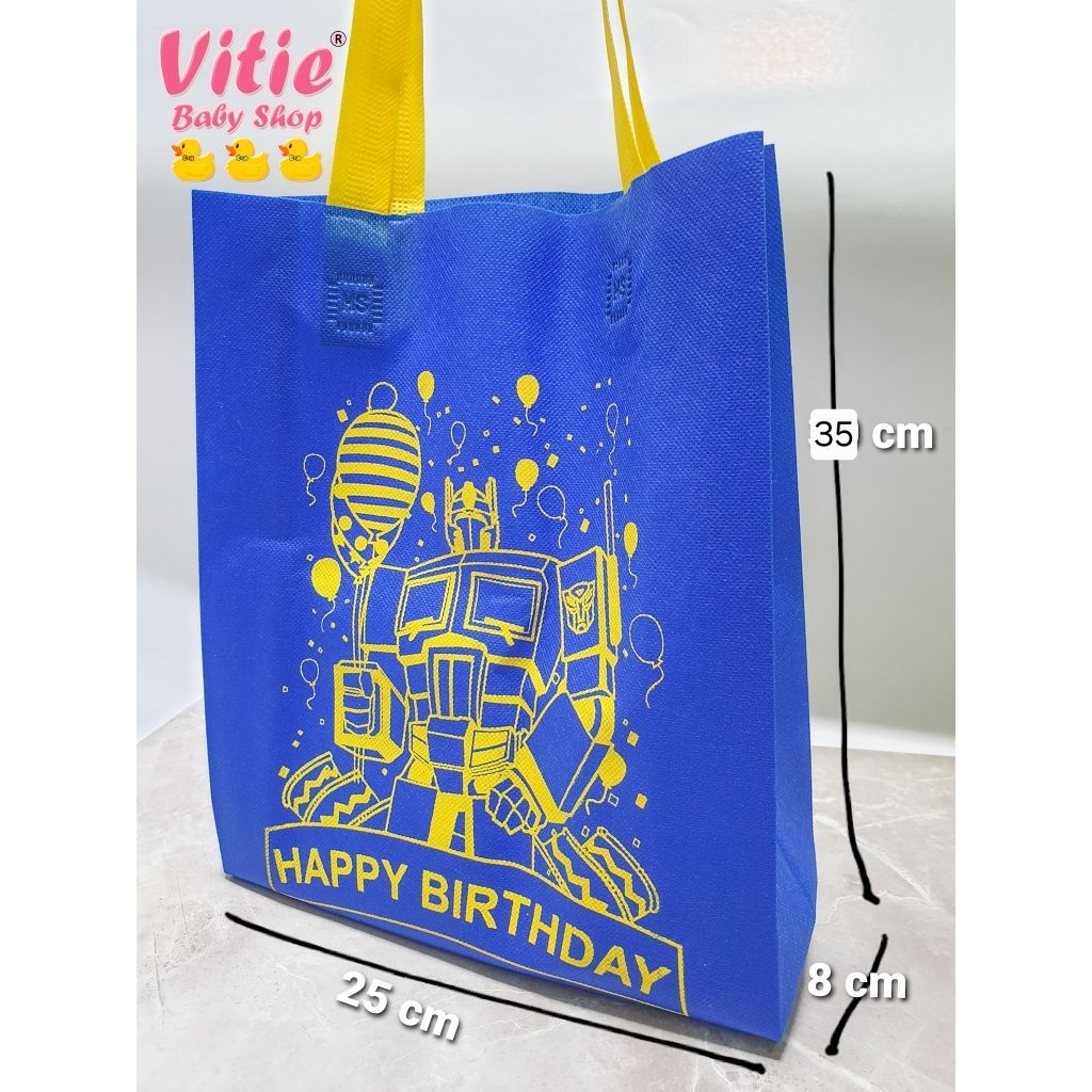 

Goodie bag isi 12 pcs (1lsn) (UK.25X35) / Tas kain / Tas ulang tahun anak