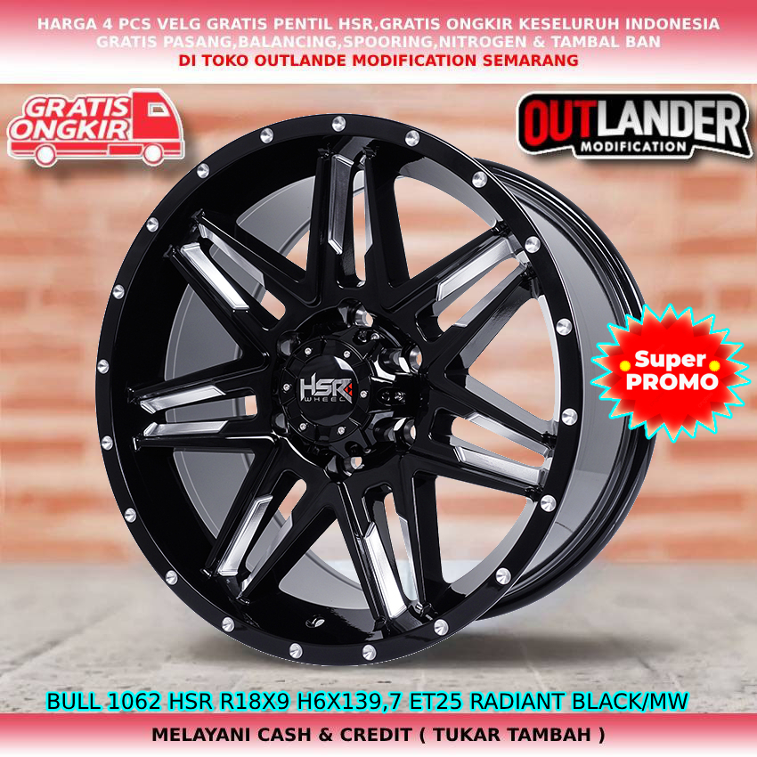 velg racing hsr r18 lobang 6 velg mobil Blazer Fortuner Hardtop Hilux Double dll hsr bull r18